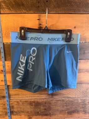 Nike Pro Compression Shorts Blue Size Medium Athletic Training